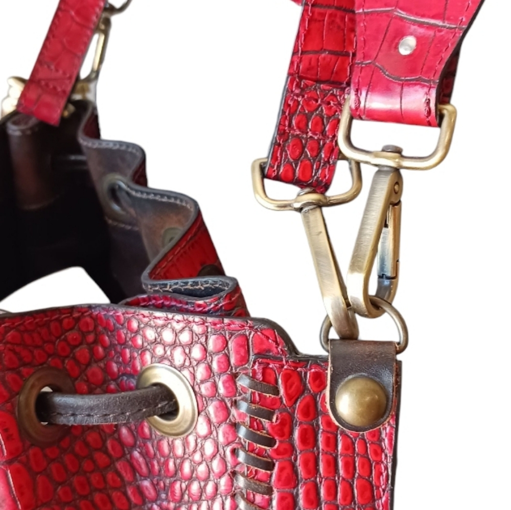 Freebird Mila Red Croco Tassel Satchel Bag RARE - Picture 9 of 15